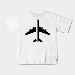 Minimalist Airplane Black Logo Kids T-Shirt